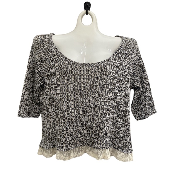 Maison Jules Sweaters - Maison Jules lightweight knit sweater with lace details